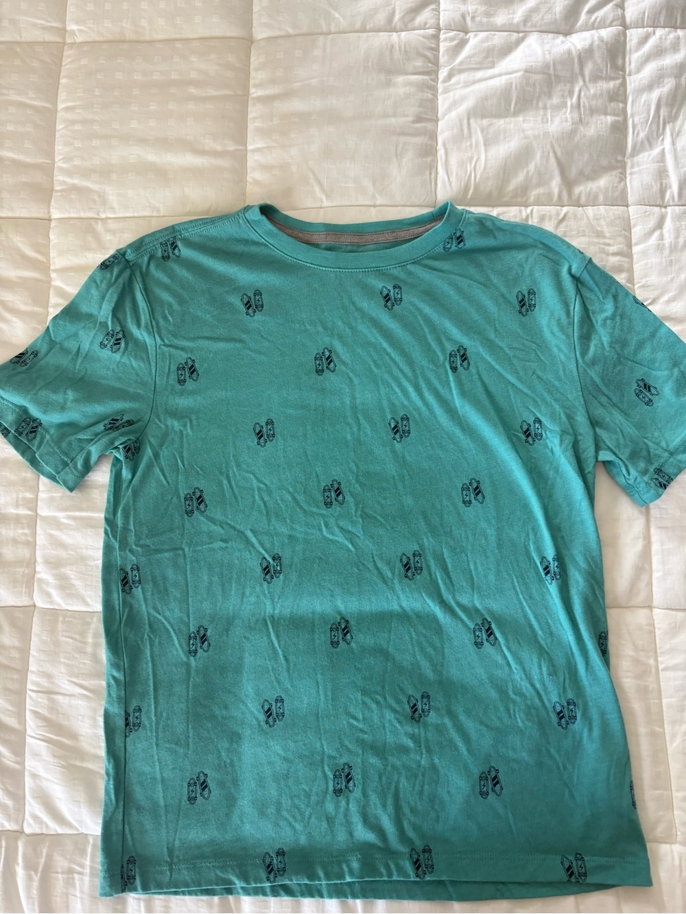 Boys Teal Short-Sleeve Crewneck T-Shirt